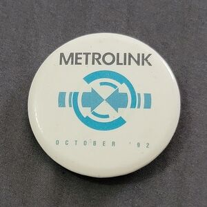 Vtg 1992 Metrolink Button